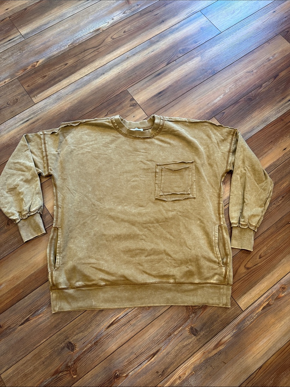 New in packaging Zenana acid washed pocket  sweatshirt